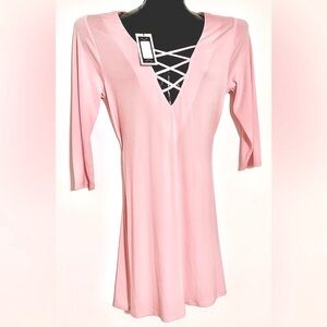 R n B Blush Crisscross Midi Dress NWT